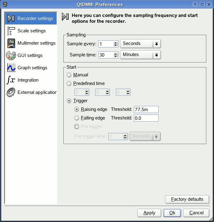 Recorder configuration