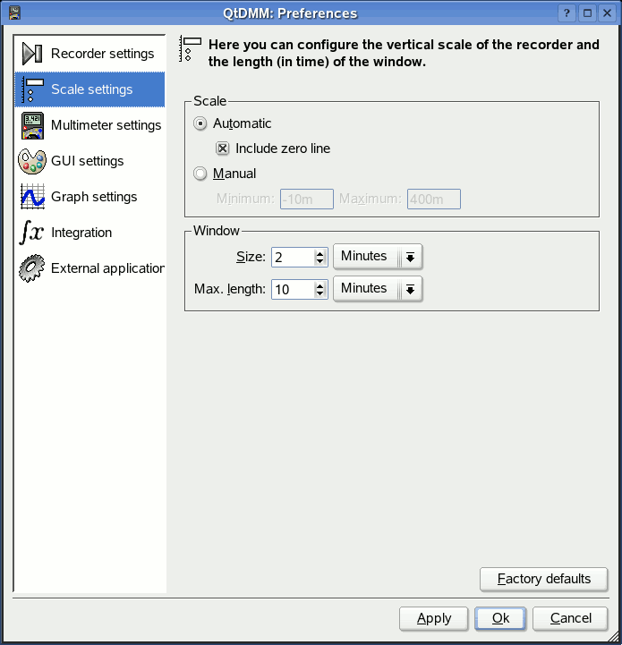 Scale configuration